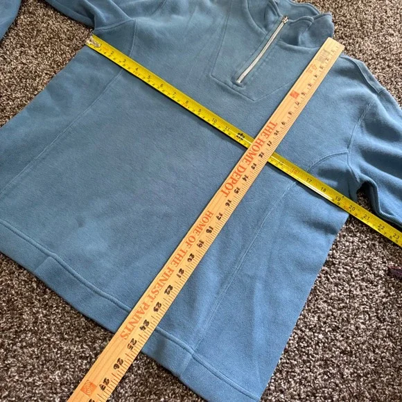 Tommy Bahama Men's M Pullover Sweatshirt Quarter Zip Blue Cozy Casual - Picture 3 of 5